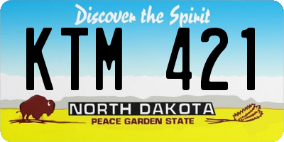 ND license plate KTM421