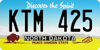 ND license plate KTM425