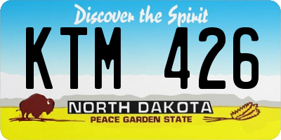 ND license plate KTM426