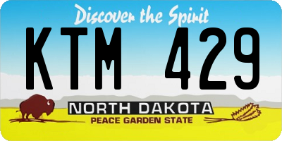 ND license plate KTM429