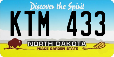 ND license plate KTM433