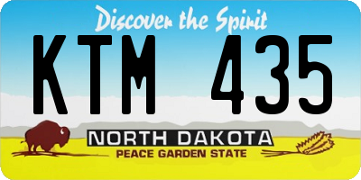 ND license plate KTM435