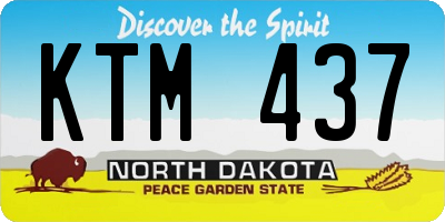 ND license plate KTM437