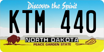 ND license plate KTM440