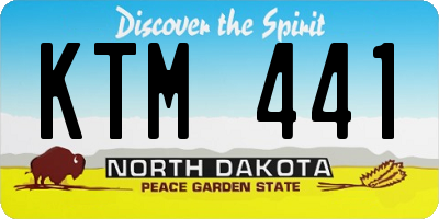 ND license plate KTM441