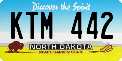 ND license plate KTM442