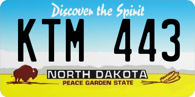 ND license plate KTM443