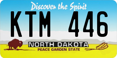 ND license plate KTM446