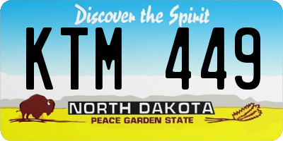ND license plate KTM449
