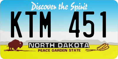 ND license plate KTM451