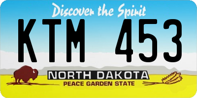 ND license plate KTM453