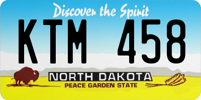 ND license plate KTM458