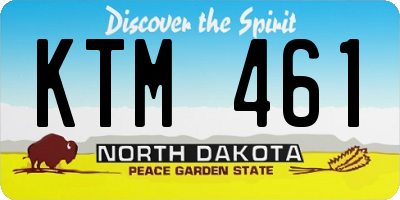 ND license plate KTM461