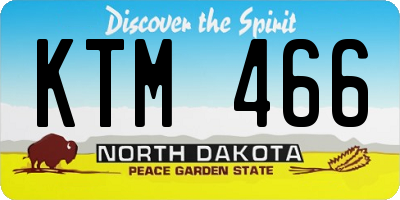 ND license plate KTM466