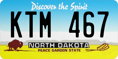 ND license plate KTM467