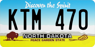 ND license plate KTM470