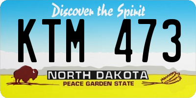 ND license plate KTM473