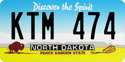 ND license plate KTM474