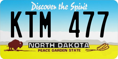 ND license plate KTM477