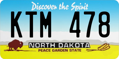 ND license plate KTM478