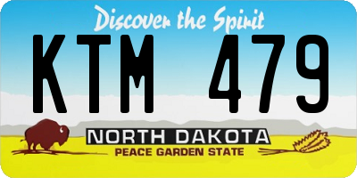 ND license plate KTM479