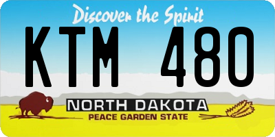 ND license plate KTM480