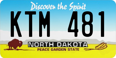 ND license plate KTM481