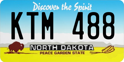 ND license plate KTM488