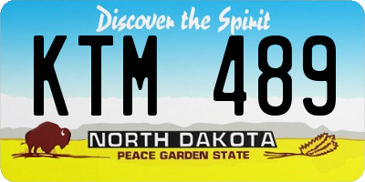 ND license plate KTM489