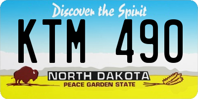 ND license plate KTM490