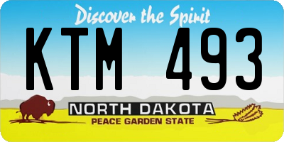 ND license plate KTM493
