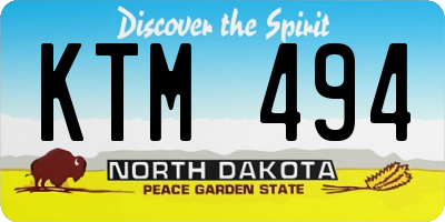 ND license plate KTM494
