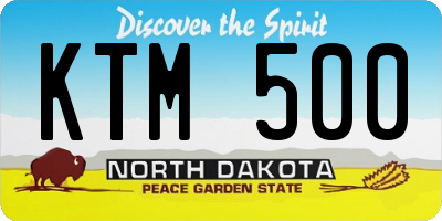 ND license plate KTM500