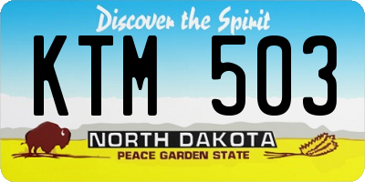 ND license plate KTM503