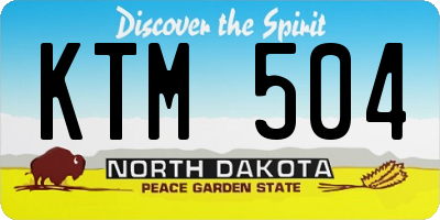ND license plate KTM504