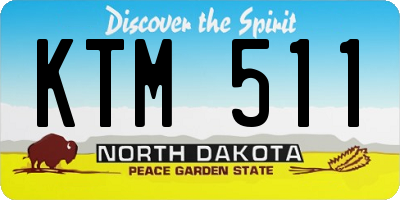 ND license plate KTM511