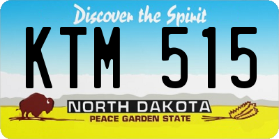 ND license plate KTM515