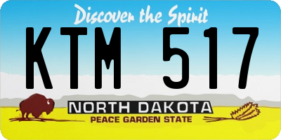 ND license plate KTM517