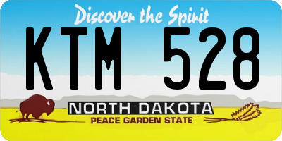 ND license plate KTM528