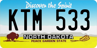 ND license plate KTM533