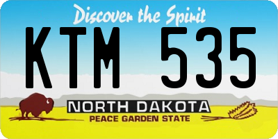ND license plate KTM535