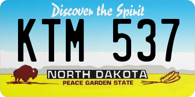 ND license plate KTM537