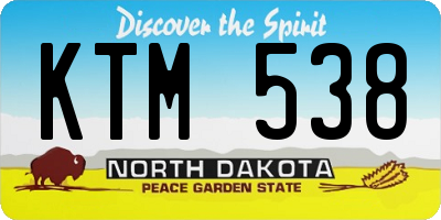 ND license plate KTM538