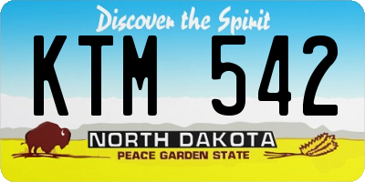 ND license plate KTM542