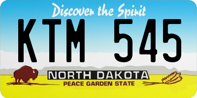 ND license plate KTM545