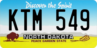 ND license plate KTM549