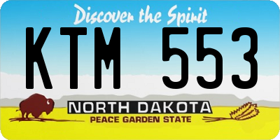 ND license plate KTM553