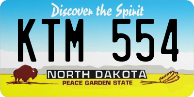 ND license plate KTM554