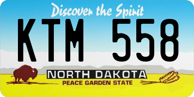 ND license plate KTM558