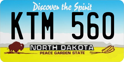 ND license plate KTM560
